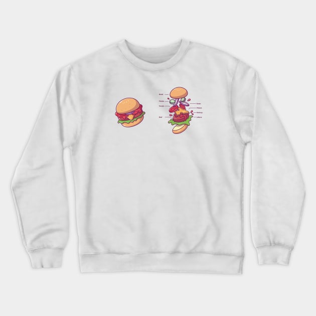 Burger ingredients Crewneck Sweatshirt by Catalyst Labs